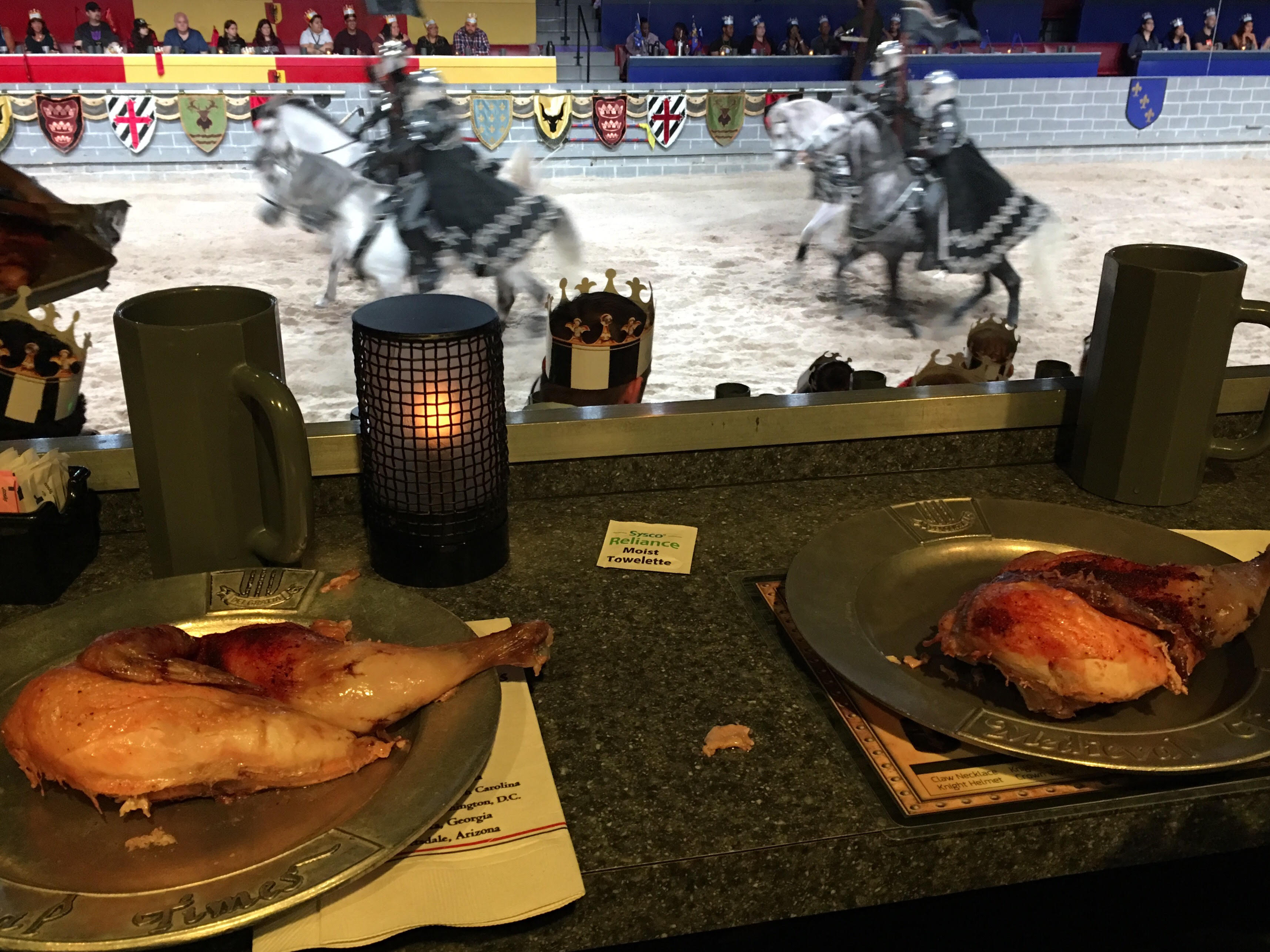 Dinner plates served at Medieval Times in Orlando