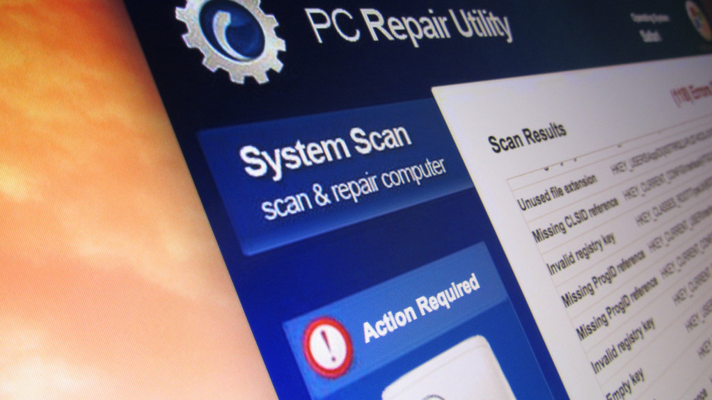 RC Repair Utility application program UI close up shot