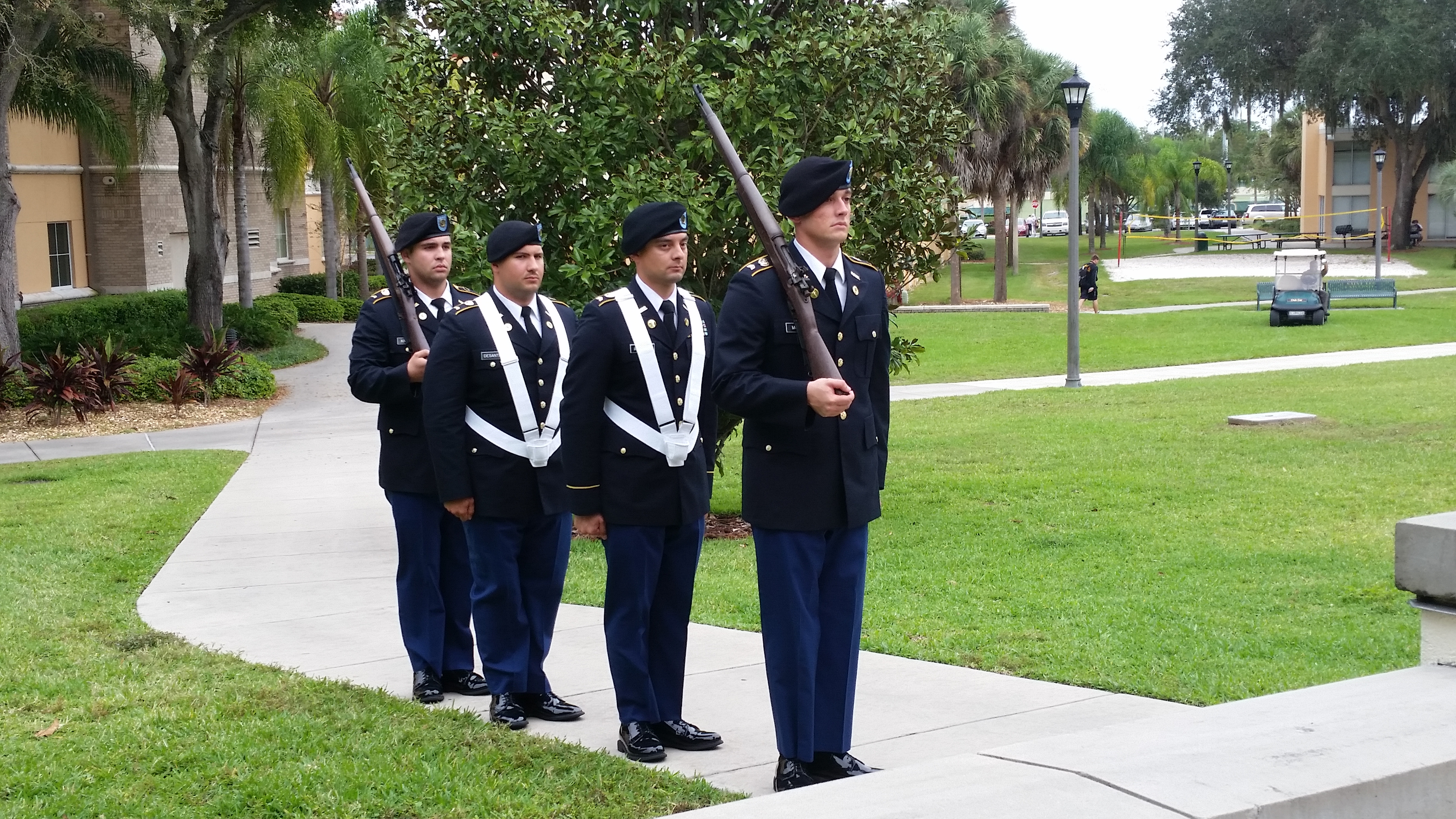 Military Soldiers Preparing to March in for the ceremony.