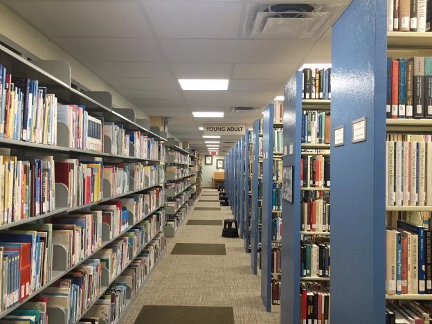 Inside Saint Leo University's library's second floor