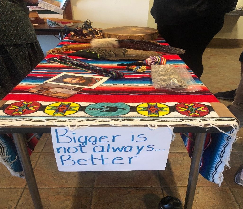 Native american artifacts on a table