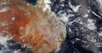 Outer space view of Australia