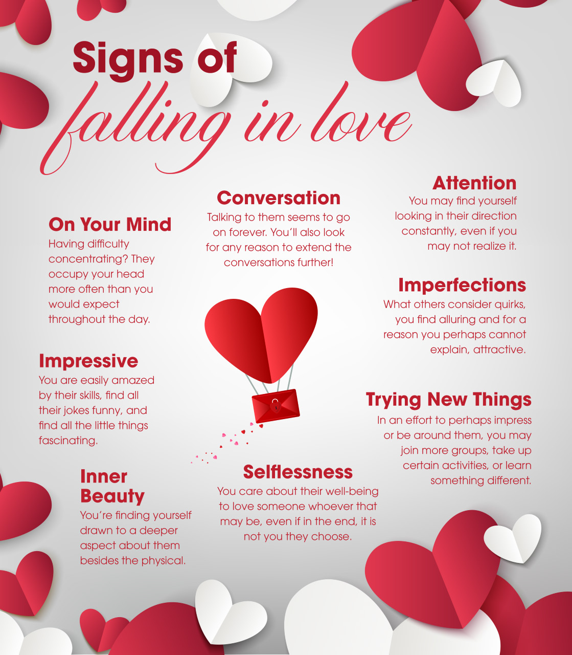 Signs of falling in love infographic