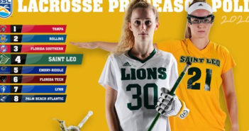 Saint Leo Women's Lacrosse Team promotional graphic.
