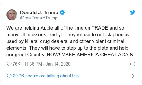 Screenshot of Donald J. Trump tweet.
