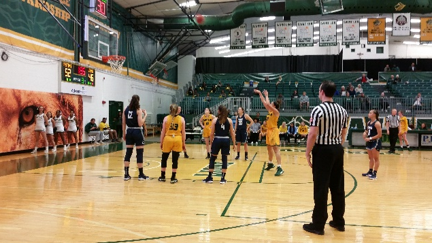 Saint Leo Lion Taking a Chance and Going for Her Free Throw Shoot.