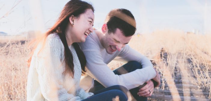 A couple on a date in the outdoors.