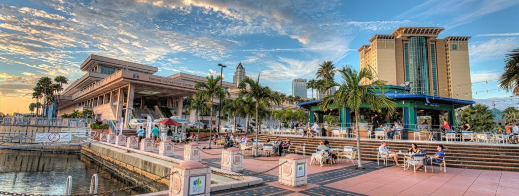 Tampa Convention Center is located near Tampa’s Riverwalk and its connecting hotel, Embassy Suites by Hilton, which is a popular choice for convention-goers to lodge at.