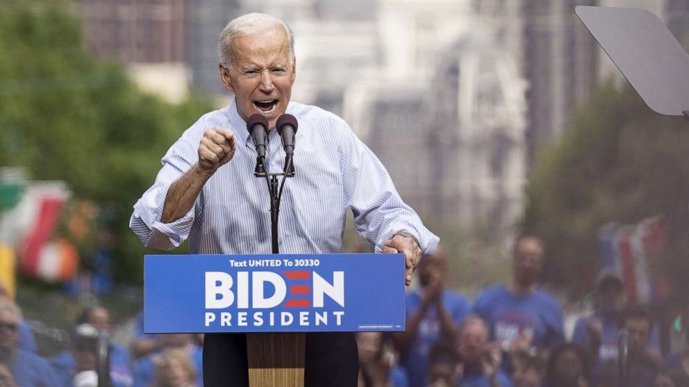 Democratic presidential candidate, former U.S. Vice President Joe Biden speaks during a campaign kickoff rally, May 18, 2019 in Philadelphia.