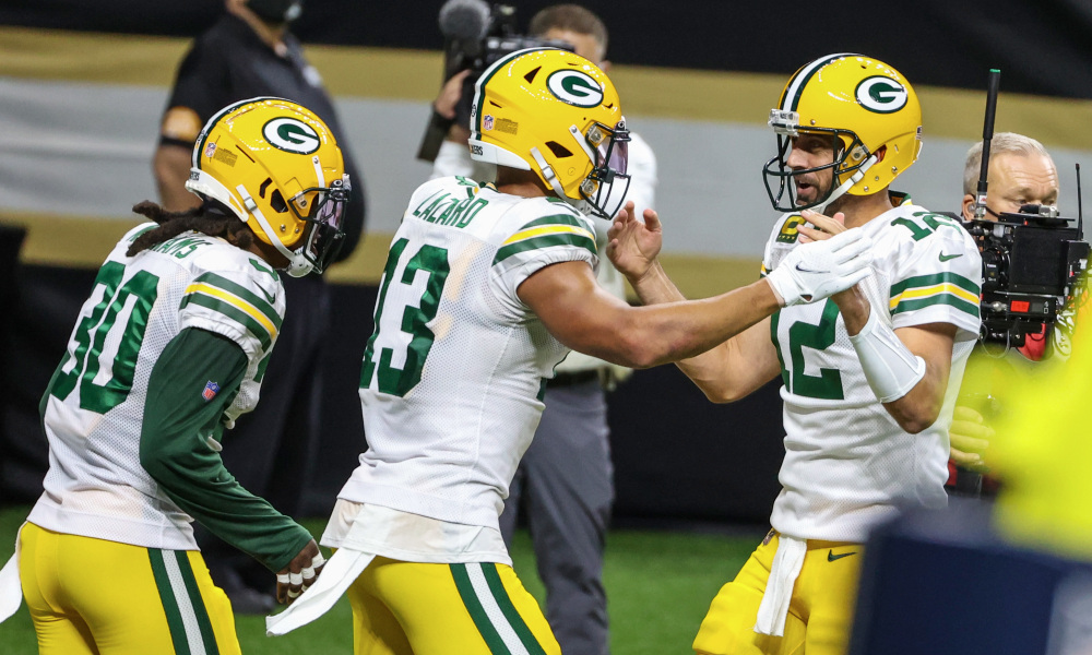 Pictured are some of the Green Bay Packers key players from left to right Jamal Williams, Allen Lizard, and Aaron Rodgers. After going 13-3 last season, the Packers are looking to make it to the super bowl for the first time since 2011. (Picture from packerswire.usatoday.com)