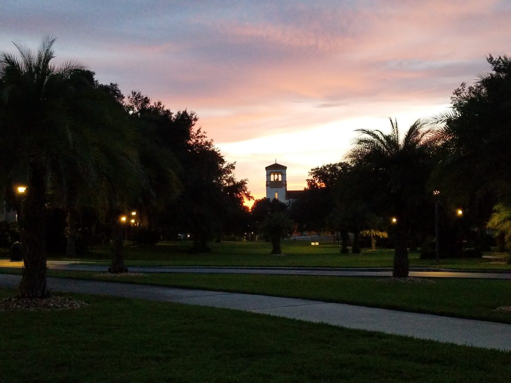 Clocktower in the sunset at Saint Leo