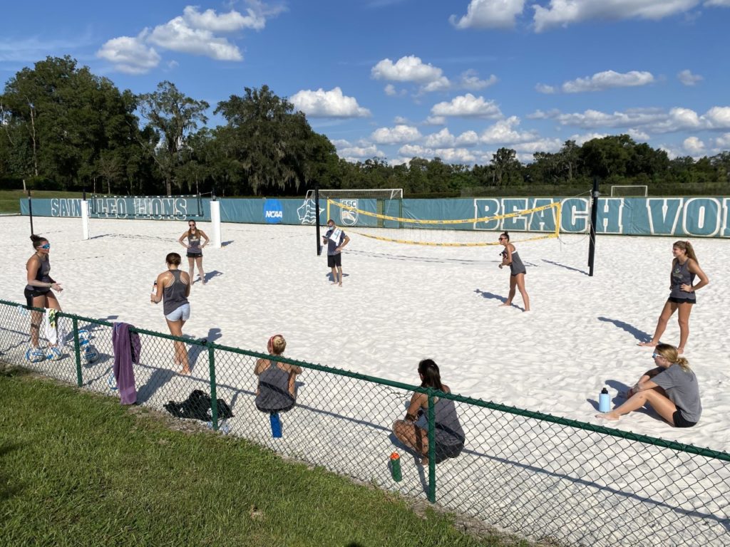 Saint Leo University's new sand volleyball court