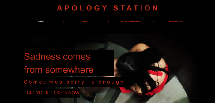 Screenshot of the Apology Station website