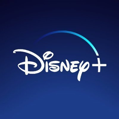Disney+ logo in white with blue background
