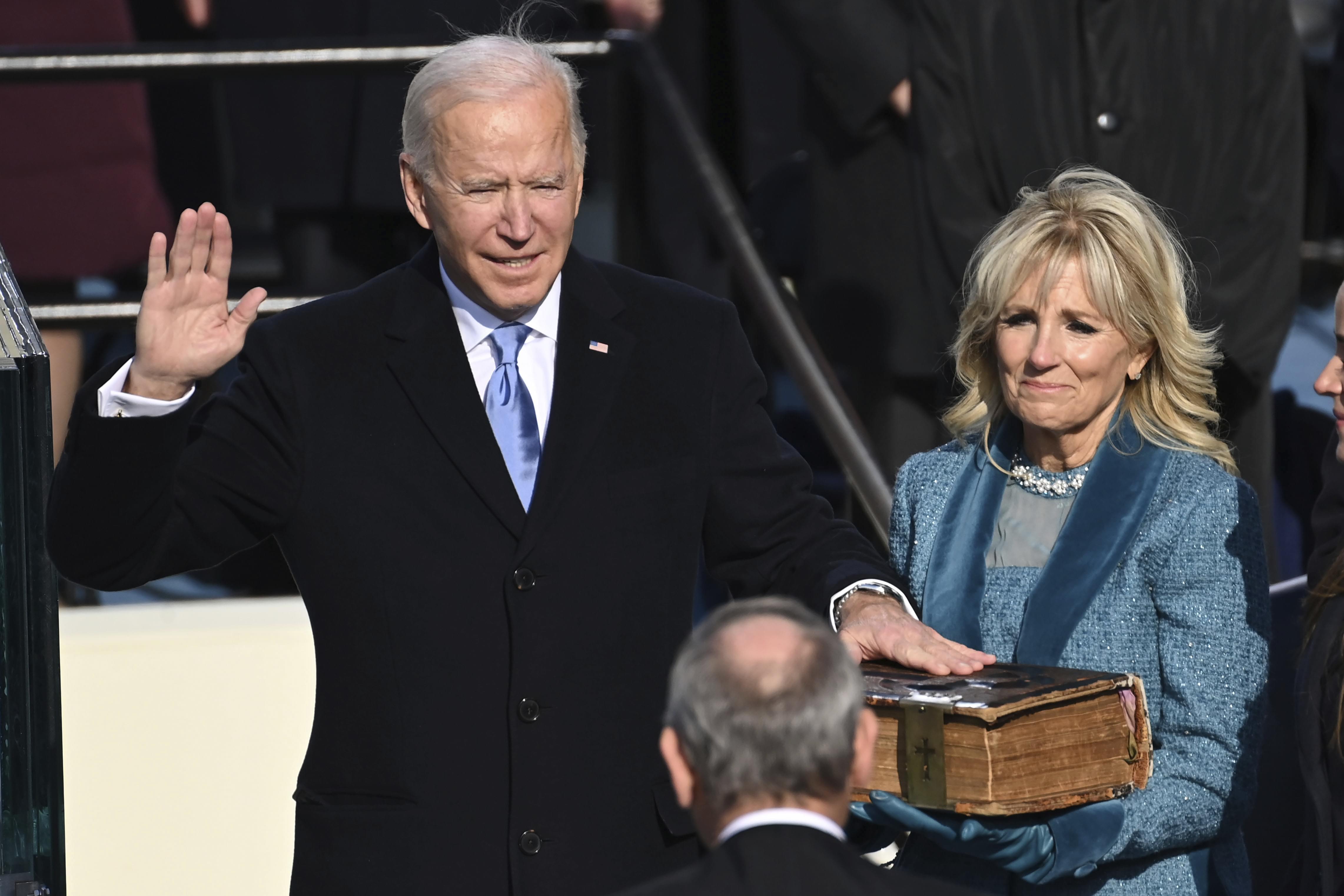 Joe Biden being sworn in as President of the United States