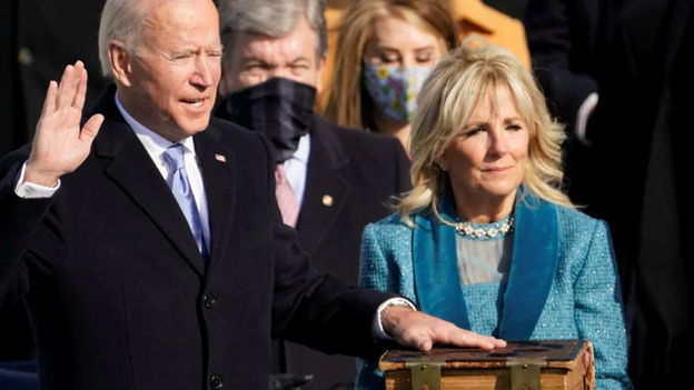 Joe Biden being sworn in as President of the United States