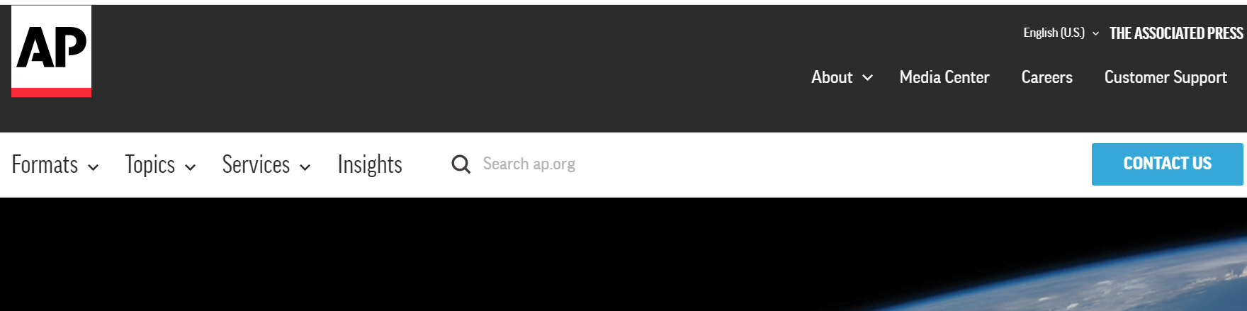 Associated Press Header search bar from the homepage