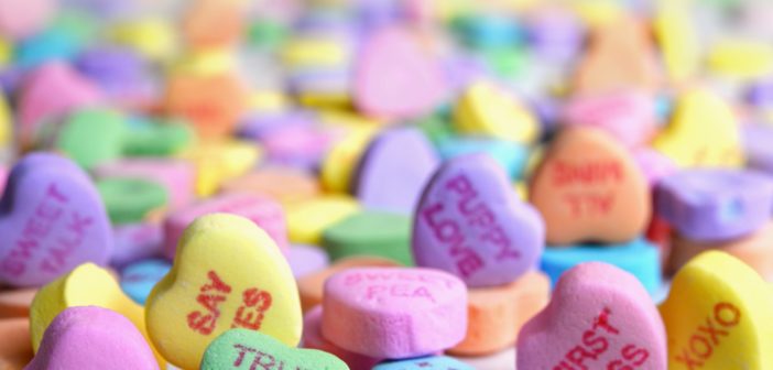 Valentine's Day heart shaped small candies