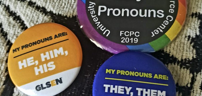Three Pronoun pins