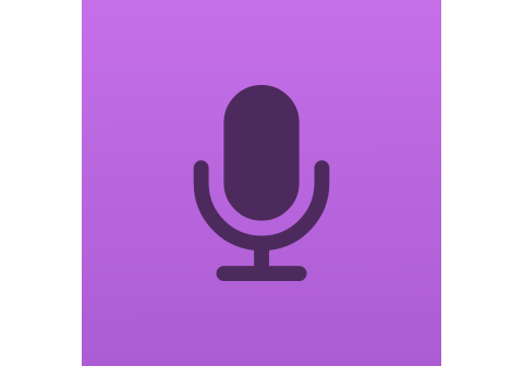 Podcast microphone purple icon