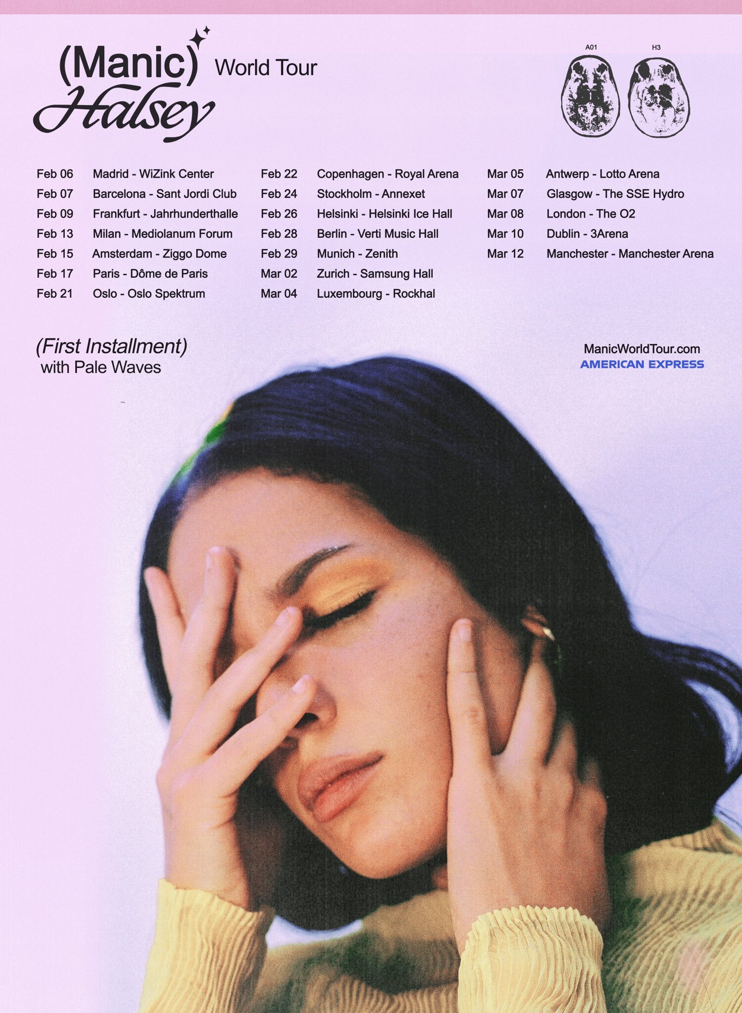 Halsey tour promotional flyer with tour dates