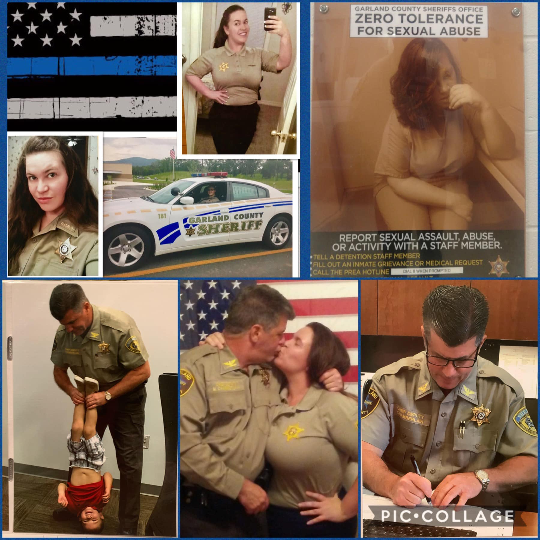 A collage of Chamberlain's life in law enforcement