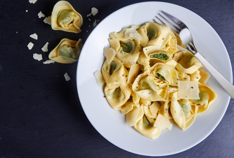 Italian pasta dish, top view