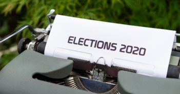 Election 2020 written on a paper with typewriter