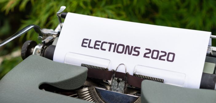 Election 2020 written on a paper with typewriter