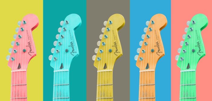 Colorful guitars